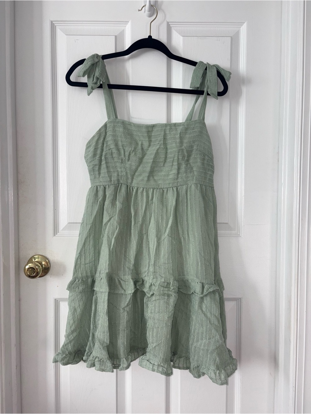 Altar’d State Sage Tie-Shoulder Sundress